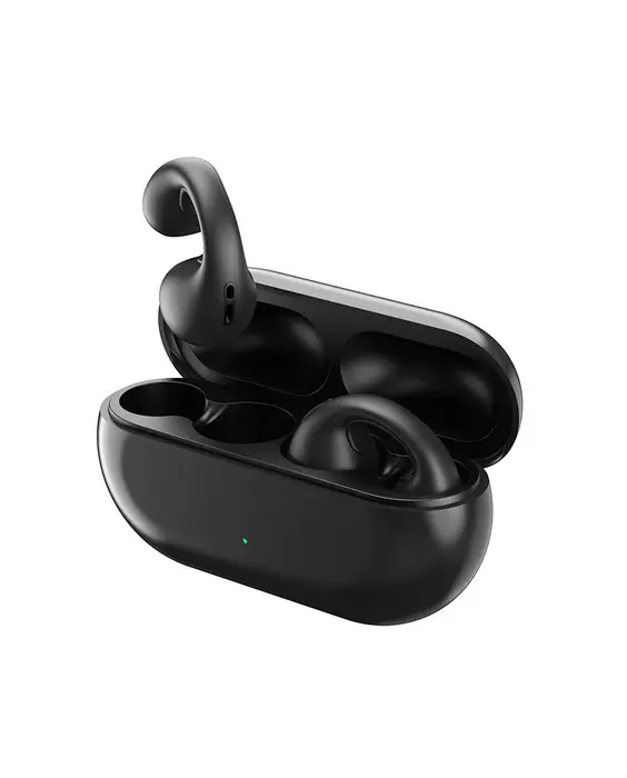 A pair of black Wireless Bluetooth Earclip HD Bluetooth Headset.