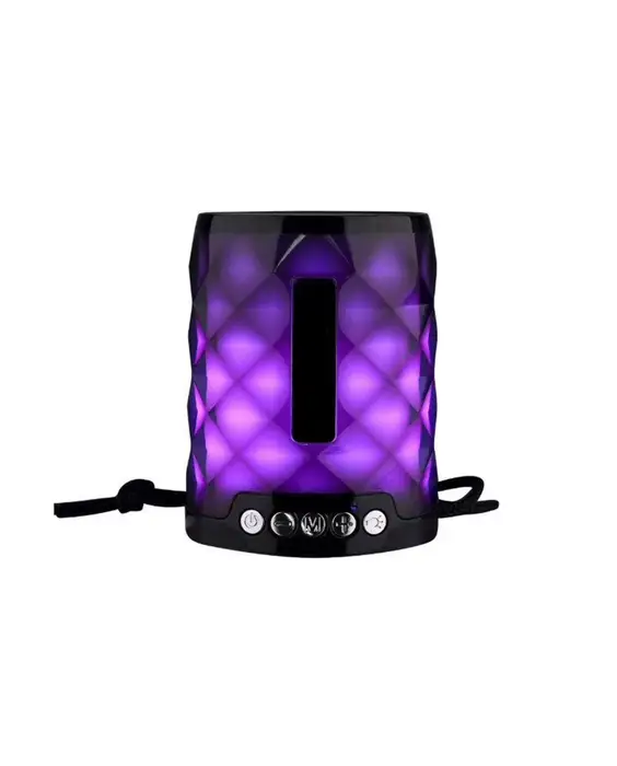 A purple Stereo Color Changing LED Bluetooth Speaker for All Wireless Devices on a white background.