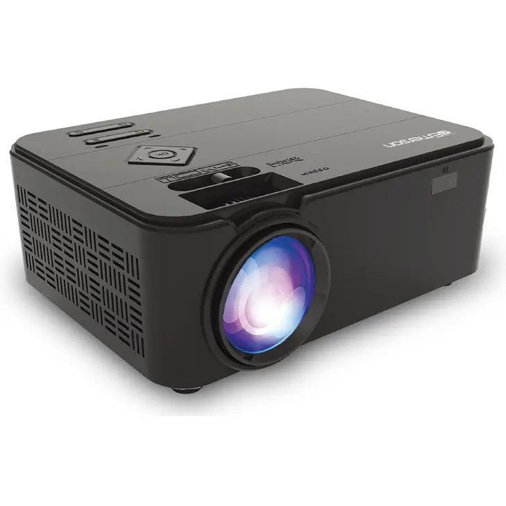 The Emerson 150" Home Theater 720p LCD Projector is on a white background.
